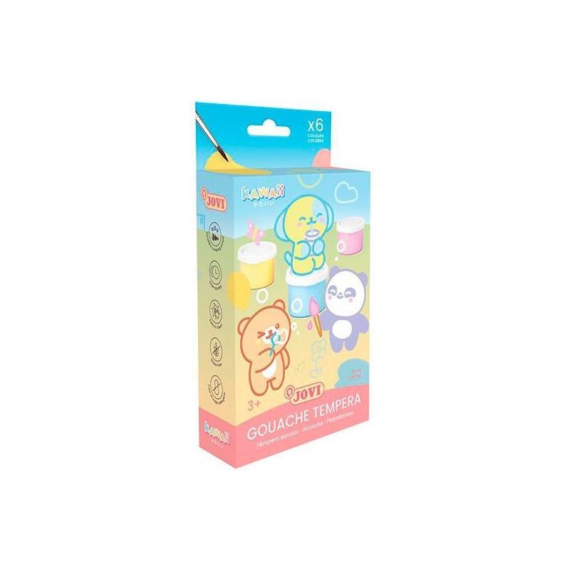 jovi-tempera-kawaii-estuche-6-botes-35ml-pincel-colores-surtidos-pastel
