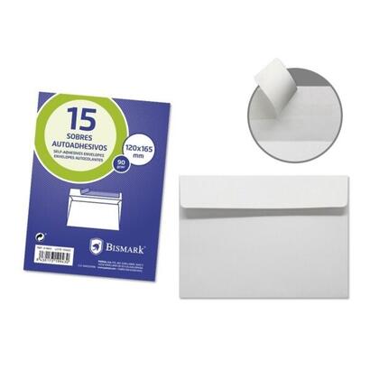 bismark-pack-de-15-sobres-comercial-papel-90grs-medidas-120x165mm-cierre-autoadhesivo-blanco