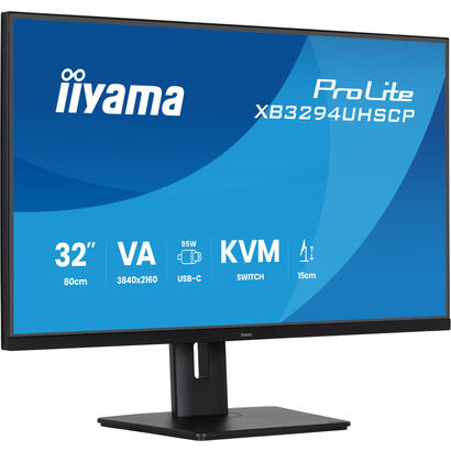 iiyama-xb3294uhscp-b1-32-va-panel-3840x2160-uhd-15cm-height-adj-stand-350cd-m-2ms-speakers-usb-c-dock-lan-kvm-95w-pd
