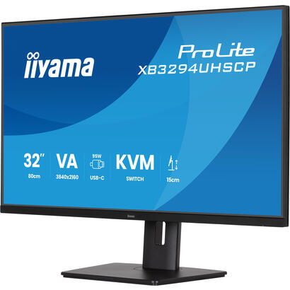 iiyama-xb3294uhscp-b1-32-va-panel-3840x2160-uhd-15cm-height-adj-stand-350cd-m-2ms-speakers-usb-c-dock-lan-kvm-95w-pd