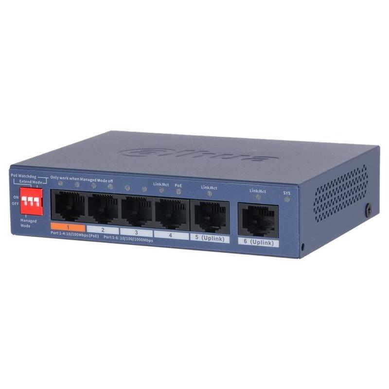 dahua-cs4006-4et2gt-60-switch-poe-4-puertos-10100-2rj45-uplink-gigabit-60w-gestionable-en-cloud-layer2