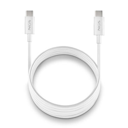 cable-usb-20-tipo-c-ngs-zyro-60w-1-usb-tipo-c-macho-usb-tipo-c-macho-hasta-60w-480mbps-1m-blanco