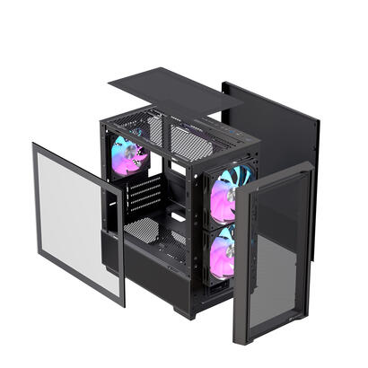 caja-pc-micro-atx-einarex-pm150-gaming-rgb-usb30-usb-c-black