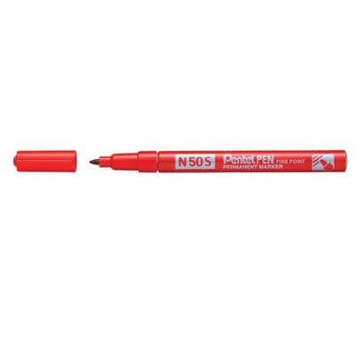 pack-de-12-unidades-pentel-pen-n50s-rotulador-permanente-punta-fina-318mm-resistente-a-agua-y-luz-rojo