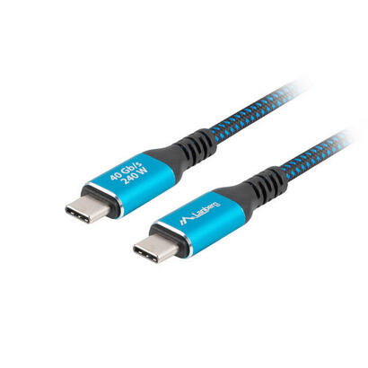 cable-lanberg-usb-c-m-m-40-05m-240w-8k-60hz-black-blue