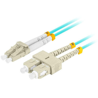 lanberg-cable-fibra-optica-mm-lc-upc-sc-upc-duplex-2m-lszh-om3-50-125-30mm-aqua