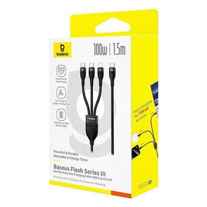 baseus-cable-flash-series-3-in-1-fast-charging-data-cable-type-c-to-lightning-type-c-type-c-100w-15m-black-p10377502111-00