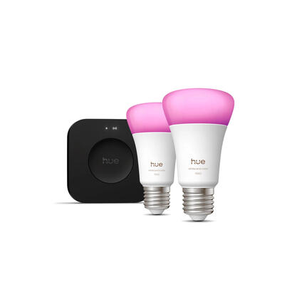 philips-hue-white-and-color-ambiance-kit-de-inicio-2-bombillas-inteligentes-e27-con-capacidad-de-color-hue-bridge-pro