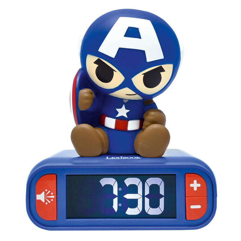 reloj-despertador-luz-nocturna-3d-capitan-america-vengadores-avengers-marvel