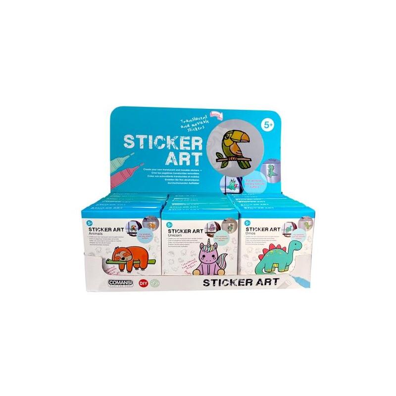 comansi-display-sticker-art-basic-18-unidades-pegatinas-creativas-para-ventanas-manualidades-infantiles-surtido