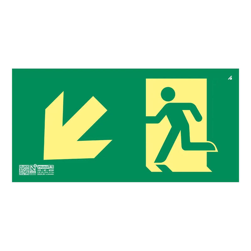 implaser-ev359l-senal-salida-bajada-escalera-izquierda-clase-a-32x16cm