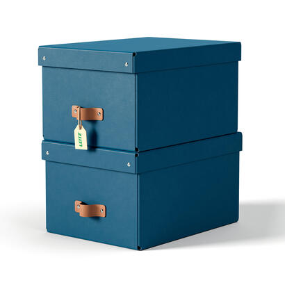 leitz-puro-storage-box-with-lid-2pcs-medium-17l-blue-recycled-card