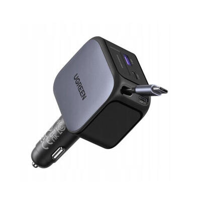 ugreen-145w-3c1a-fast-car-charger-with-retractable-usb-c-cable