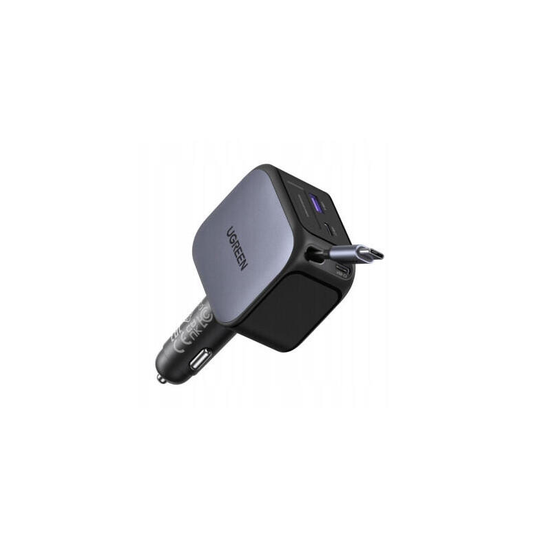 ugreen-145w-3c1a-fast-car-charger-with-retractable-usb-c-cable