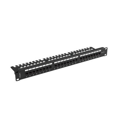 lanberg-patch-panel-24-port-1u-19-cat5e-utp-with-cable-organizer-black