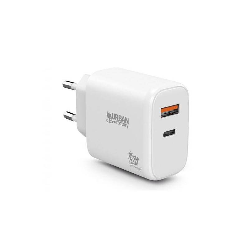 cargador-urban-factory-powee-usb-c-gan-de-65w-1-puerto-usb-c-de-45w-1-puerto-usb-a-de-18w-carga-rapida-color