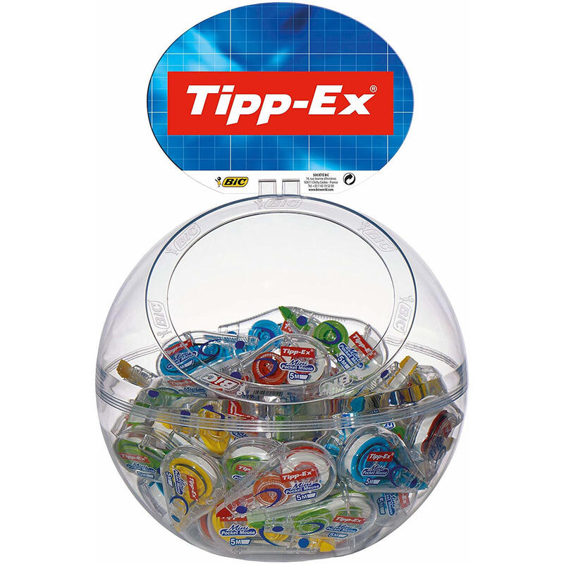 tipp-ex-mini-pocket-mouse-fashion-expositor-con-40-cintas-correctoras-5mm-x-6m-resistente-escritura-instantanea