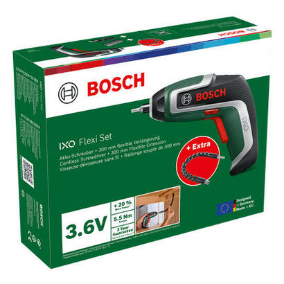 bosch-bricolaje-y-jardin-destornillador-inalambrico-ixo-7-flexi-set-36-voltios-verde-negro-bateria-li-ion-20-ah-extension-flexib