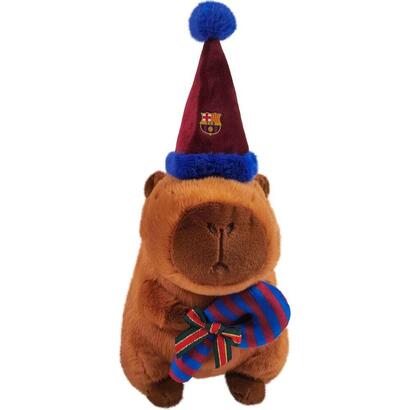 peluche-capibara-gorro-de-papa-noel-fc-barcelona-35cm