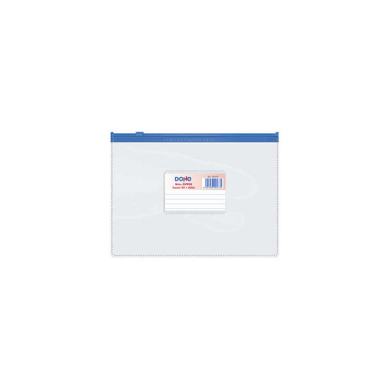 dohe-bolsa-zipper-apaisada-pvc-transparente-150-micras-tamaao-a5-cierre-zip-hermetico-apertura-superior