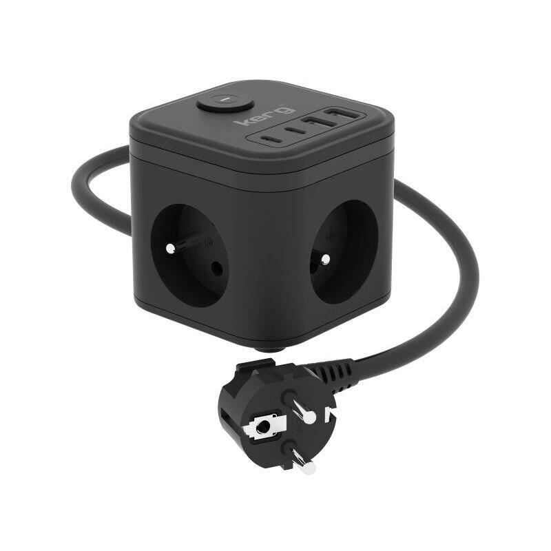 kerg-smart-enchufe-multiple-de-3-tomas-cargador-usb-ausb-c-15-m-315-mm2-h05vv-f-16-a250-v