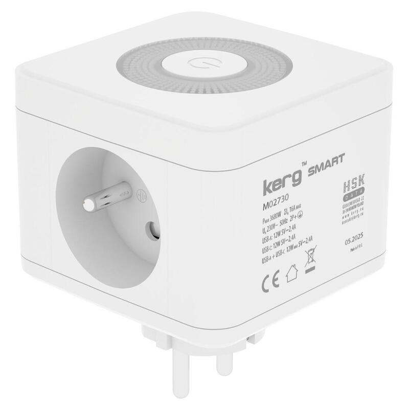 kerg-smart-enchufe-multiple-de-2-tomas-cargador-usb-ausb-c-luz-led-16a250v-m02730