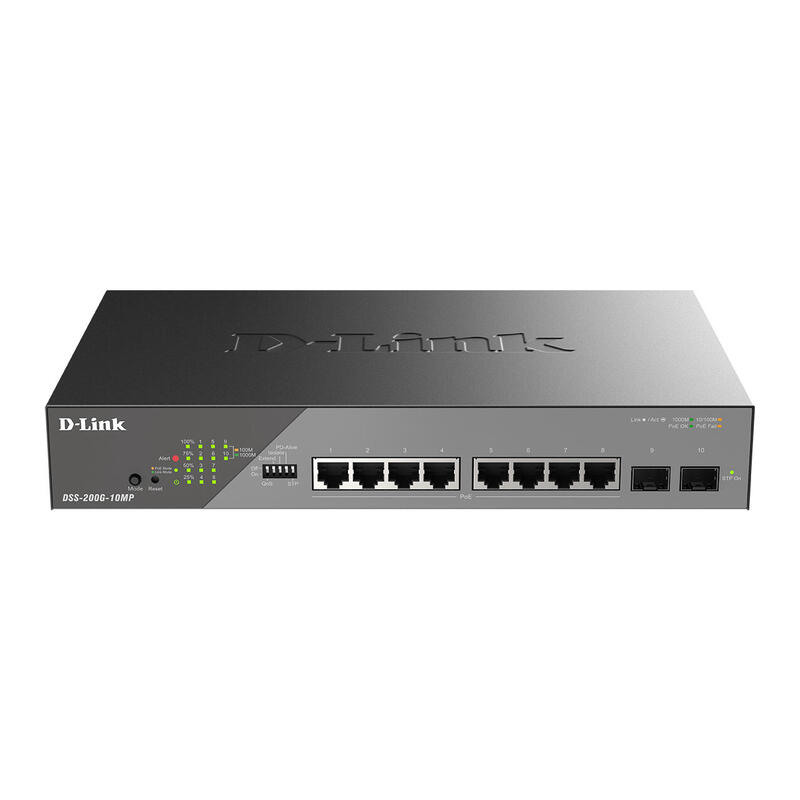 switch-gestionable-d-link-dss-200g-10mpe-poe-poe-90w-8x101001000-mbps-2g-sfp-onvif-vlan-erps-port-trunking-
