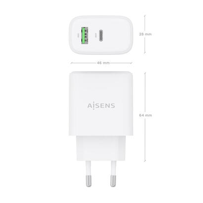 aisens-cargador-gan-45w-1xusb-c-pd30-qc40-1xusb-a-qc30-blanco
