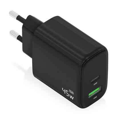 aisens-cargador-gan-45w-1xusb-c-pd30-qc40-1xusb-a-qc30-negro