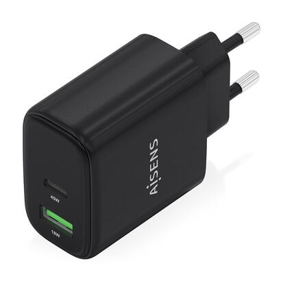 aisens-cargador-gan-45w-1xusb-c-pd30-qc40-1xusb-a-qc30-negro