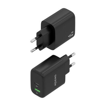 aisens-cargador-gan-45w-1xusb-c-pd30-qc40-1xusb-a-qc30-negro