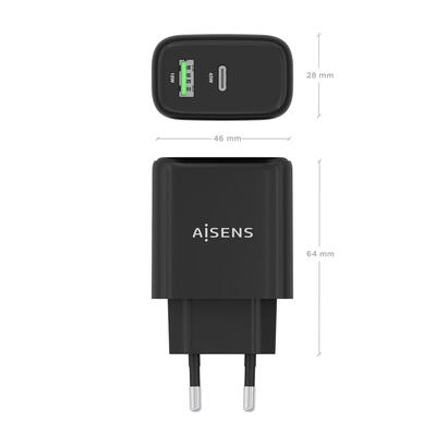 aisens-cargador-gan-45w-1xusb-c-pd30-qc40-1xusb-a-qc30-negro