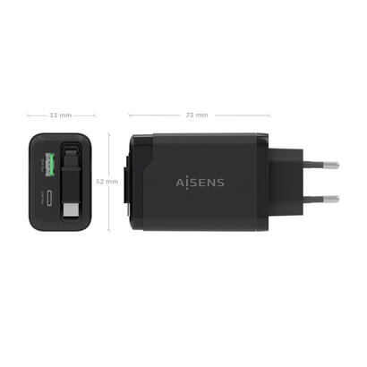 aisens-cargador-gan-65w-1xusb-c-cable-retractil-1xusb-c-pd30-1xusb-a-qc30-negro