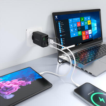 aisens-cargador-gan-65w-1xusb-c-cable-retractil-1xusb-c-pd30-1xusb-a-qc30-negro