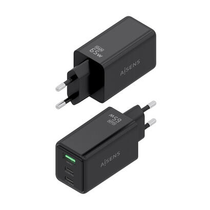 aisens-cargador-gan-65w-2xusb-c-pd30-qc40-1xusb-a-qc30-negro