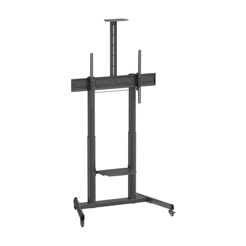 aisens-soporte-de-suelo-eco-con-ruedas-y-manivela-bandeja-para-dvd-y-soporte-de-camara-para-monitortv-120kg-de-60-100-negro