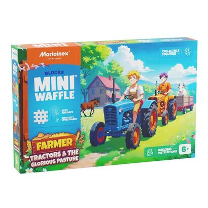 marioinex-bloques-mini-waffle-farmer-tractores-y-prado-espectacular-110-piezas