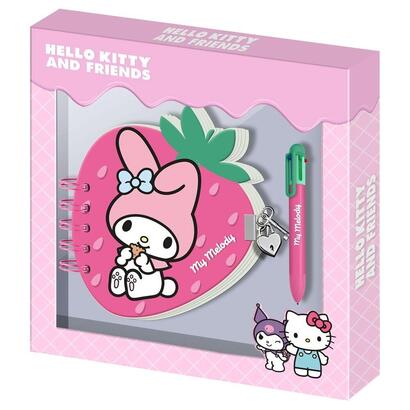 diario-boligrafo-fresa-my-melody-hello-kitty-and-friends