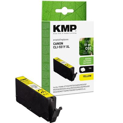 kmp-tinte-yellow-ersetzt-canon-cli-551-y-xl-6446b001