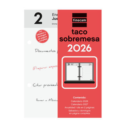 finocam-taco-de-sobremesa-anual-2026-85x35x120mm-sobremesa-blanco-y-rojo