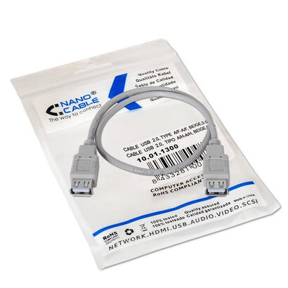 nanocable-10011300-cable-usb-usb-20-05-m-usb-a-beige