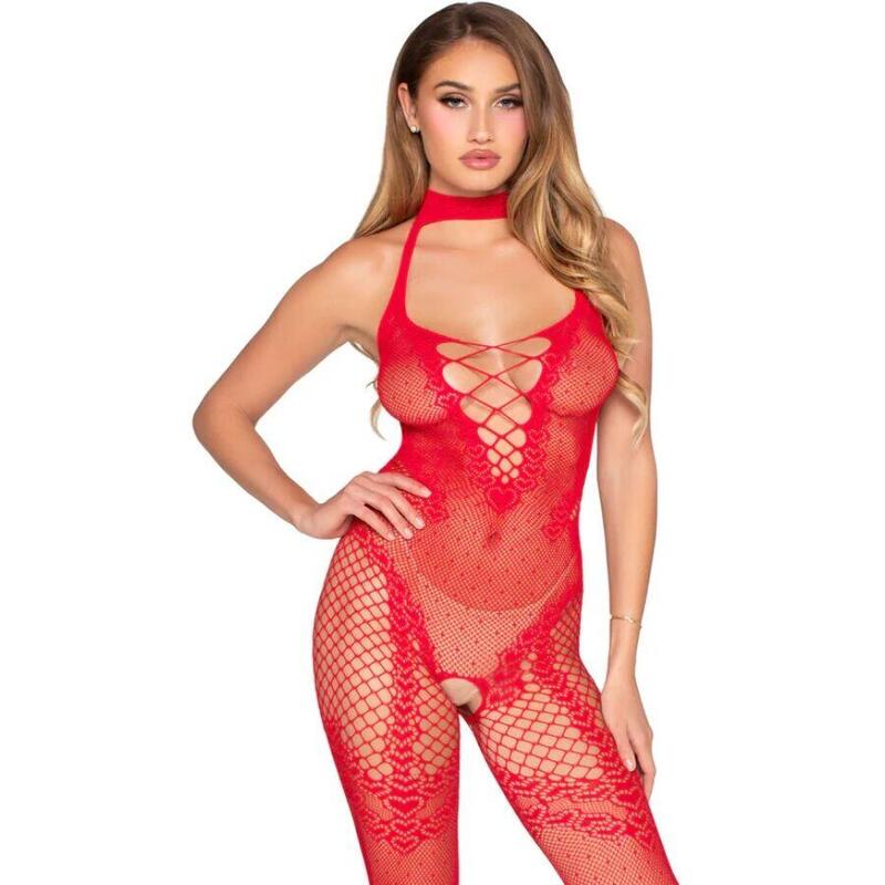 leg-avenue-89336-bodystocking-sin-entrepierna-rojo-talla-unica