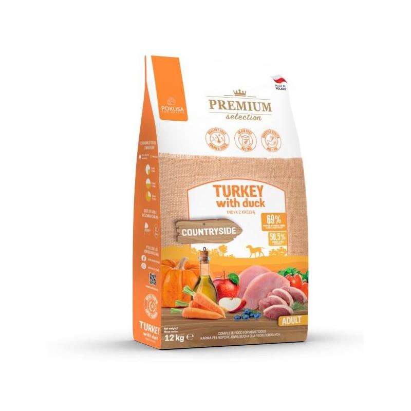 alimento-seco-para-perros-pokusa-premium-selection-adult-turkey-with-duck-12kg