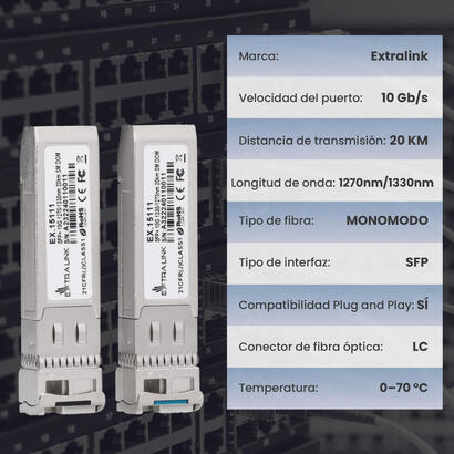 extralink-sfp-10g-wdm-12701330nm-sm-20km-pair-dedicated-to-hparuba