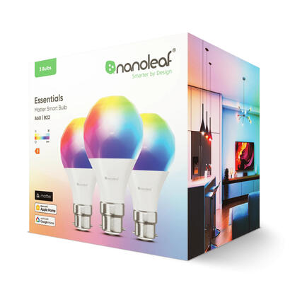 nanoleaf-essentials-smart-a60-bulb-b22-matter-9w-806lm-rgbcw-2700-6500k-3pcs-pack