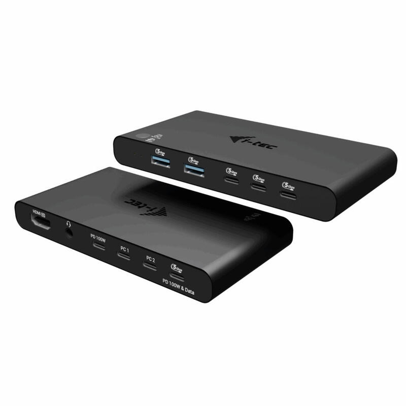 i-tec-kvm-docking-station-hdmi-for-2-hosts-1x-hdmi-3xusb-c-32-gen1-2x-usb-a-32-gen-1-1x-35mm-audio-mic-power-delivery-2x-100w
