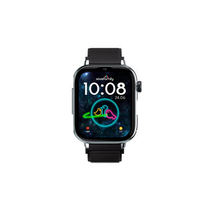 savefamily-reloj-inteligente-infantil-savewatch-plus-2-pantalla-amoled-carcasa-plateada-correa-tela-negra