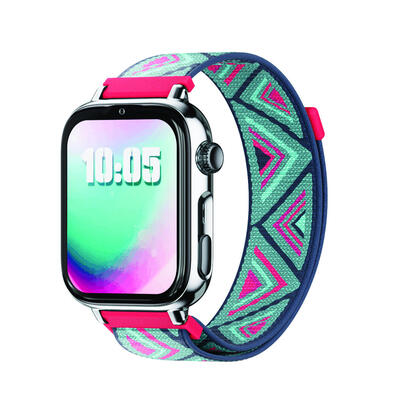 savefamily-reloj-inteligente-infantil-savewatch-plus-2-pantalla-amoled-carcasa-plateada-correa-tela-tribeca