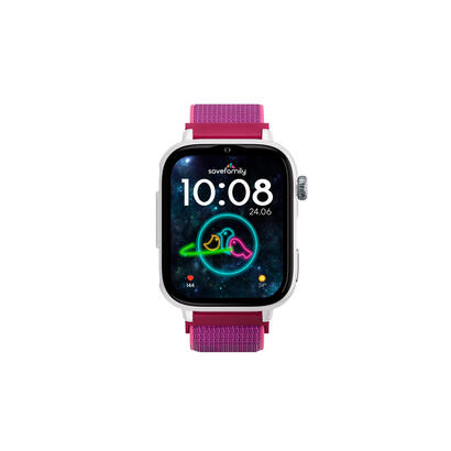savefamily-reloj-inteligente-infantil-savewatch-plus-2-pantalla-amoled-carcasa-blanca-correa-tela-frambuesa