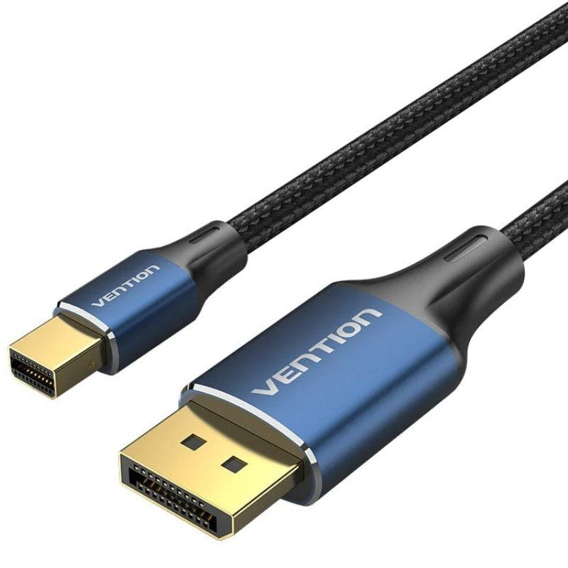 cable-conversor-displayport-14-8k-vention-hcflg-displayport-macho-mini-displayport-macho-2m-negro-y-azul
